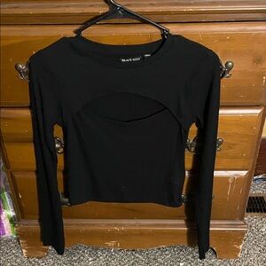 Brave Soul Elegant Black Long Sleeve Top